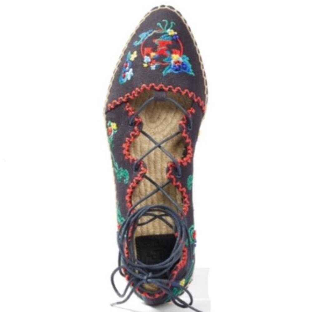 Tory Burch Sonoma Embroidered Ghillie Espadrille